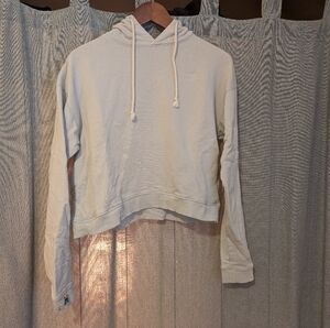 KOTN Cream Cropped Hooded Pullover